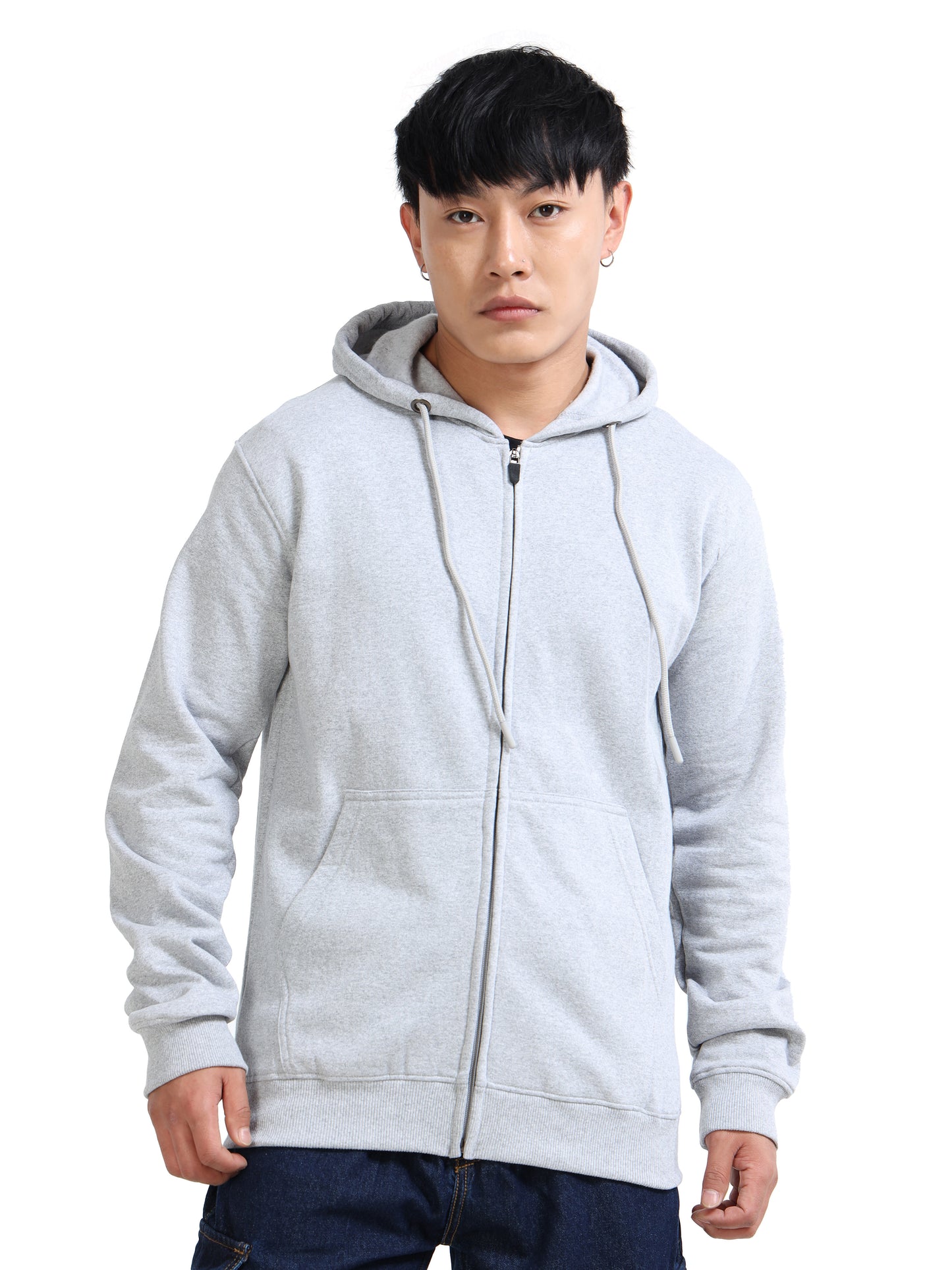 URBANHOOD Premium Hoodies with Zip - Grey Melange