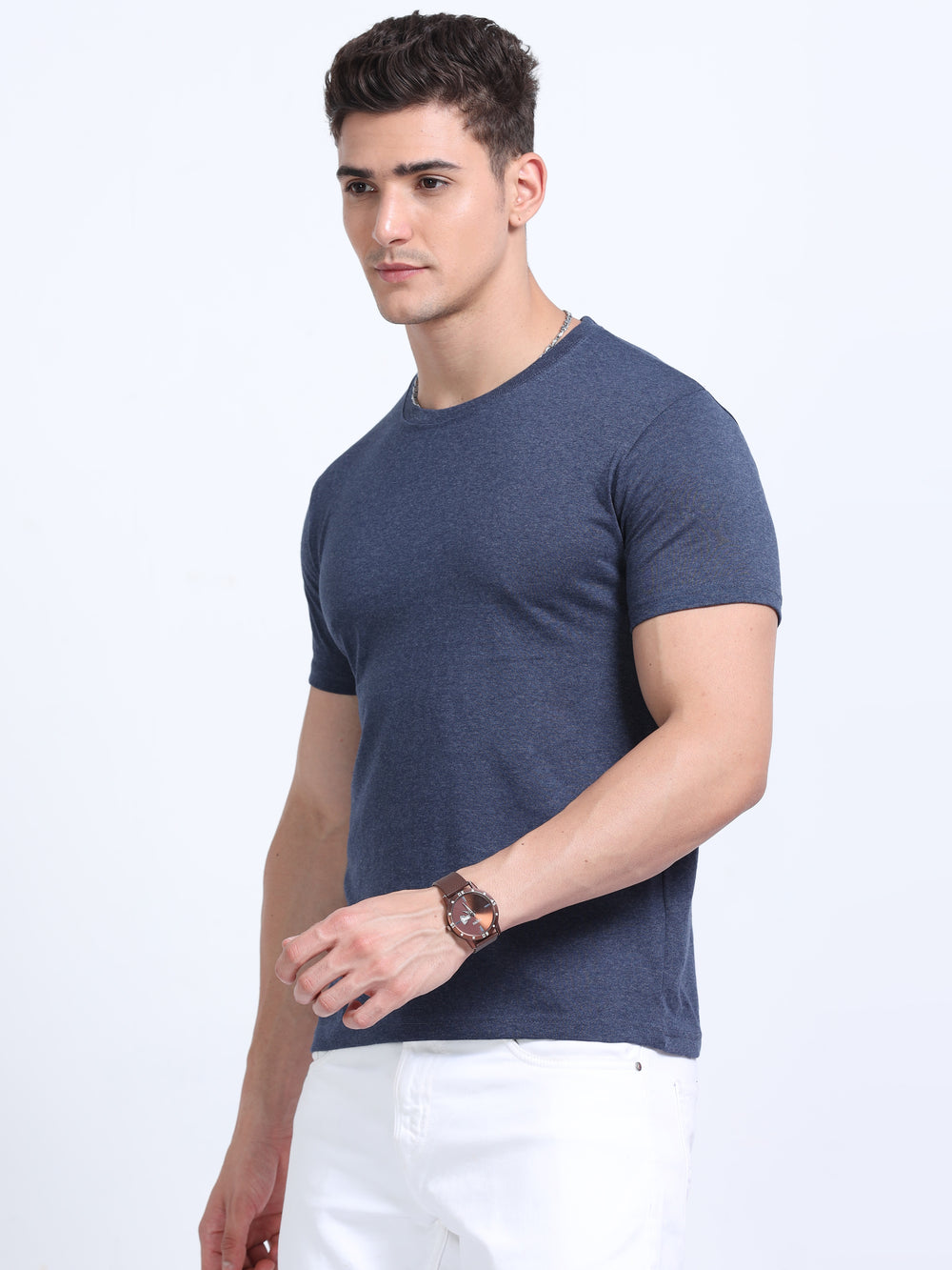 EcoBlend Round Neck Tshirts - Navy Melange