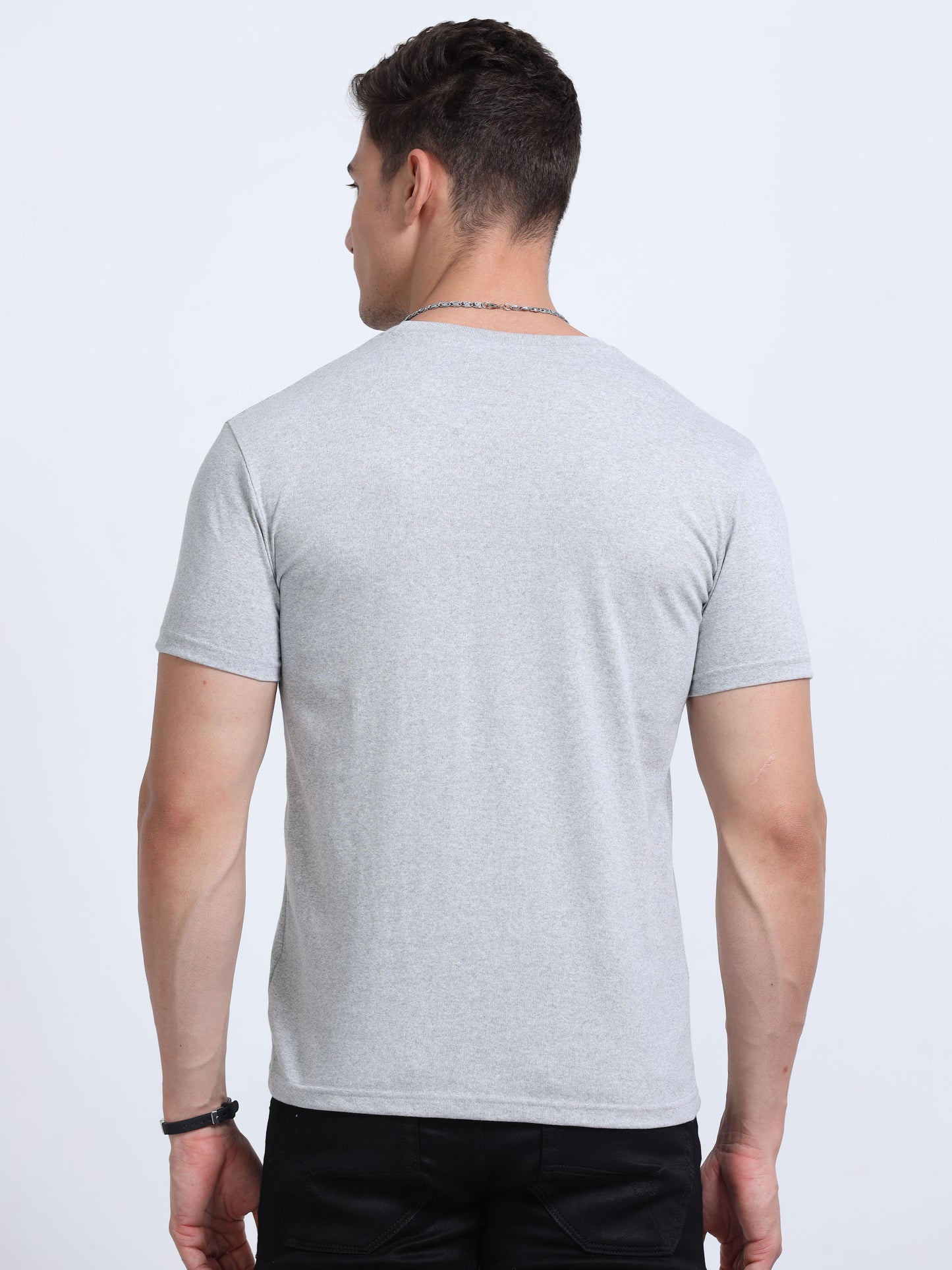 EcoBlend Round Neck Tshirts - Grey Melange