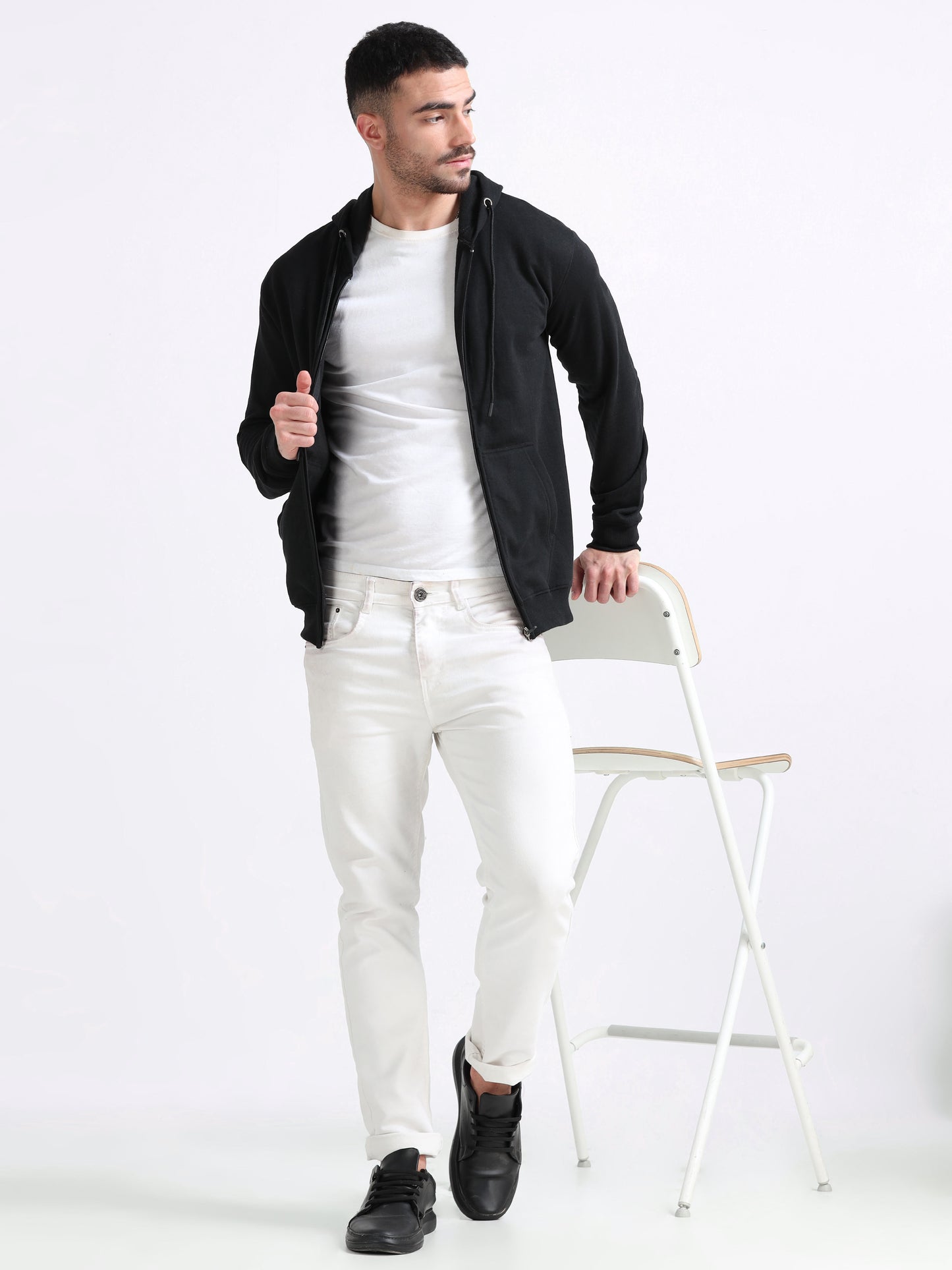 URBANHOOD Premium Hoodies with Zip - Black