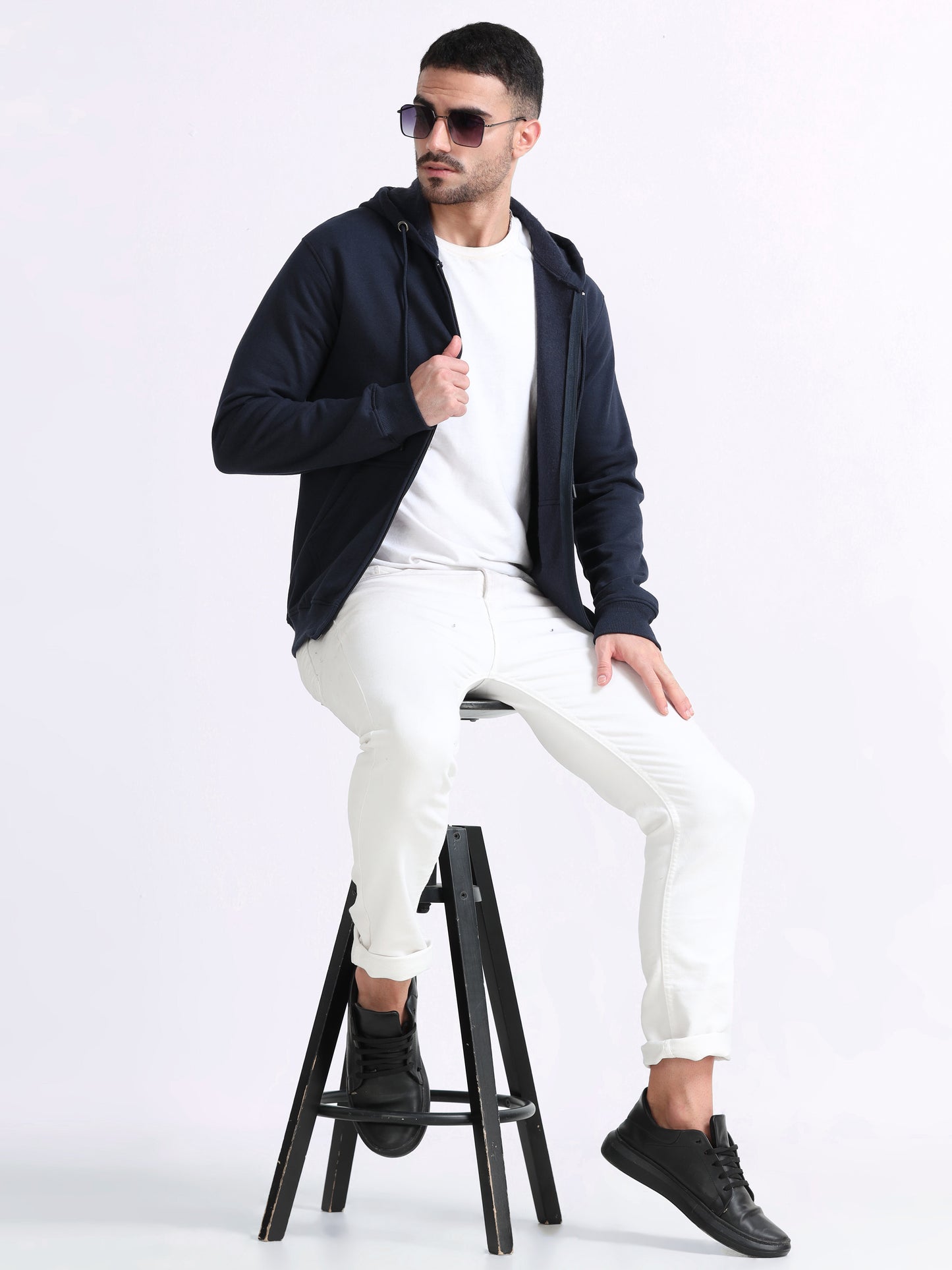 URBANHOOD Premium Hoodies with Zip - Navy Blue