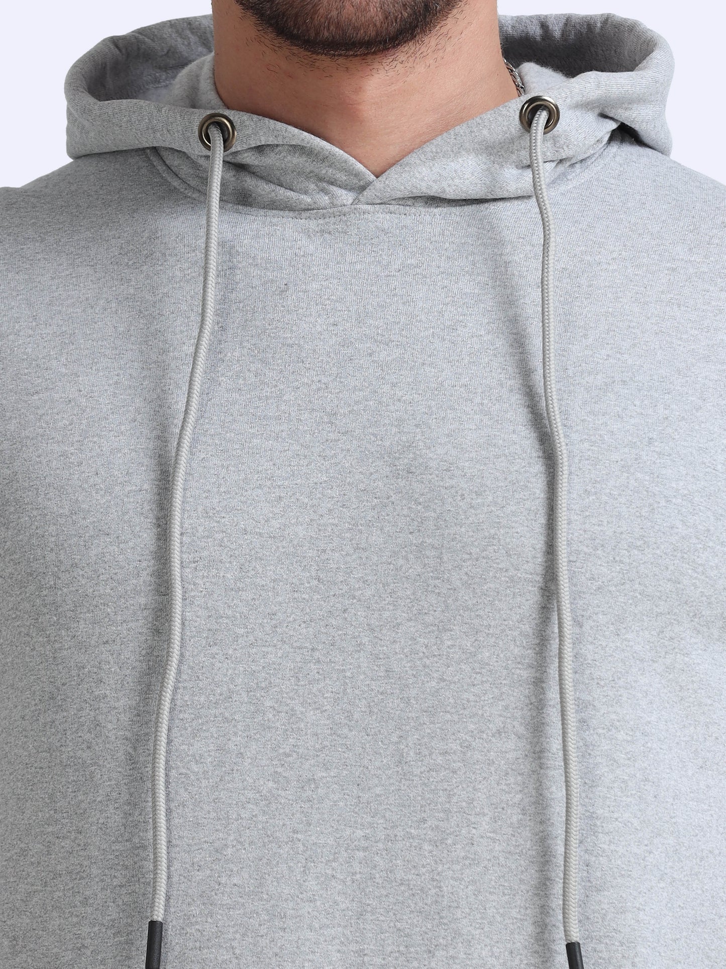 URBANHOOD Premium Hoodies without Zip - Grey Melange