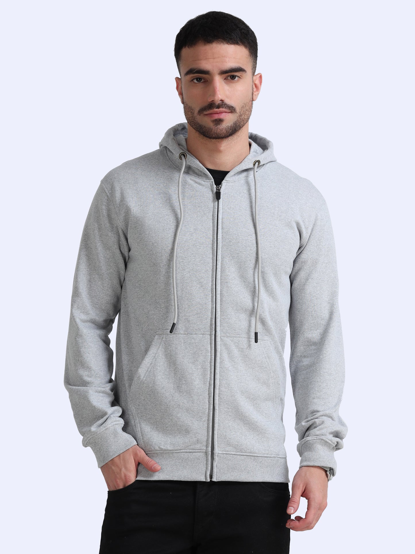 URBANHOOD Premium Hoodies with Zip - Grey Melange