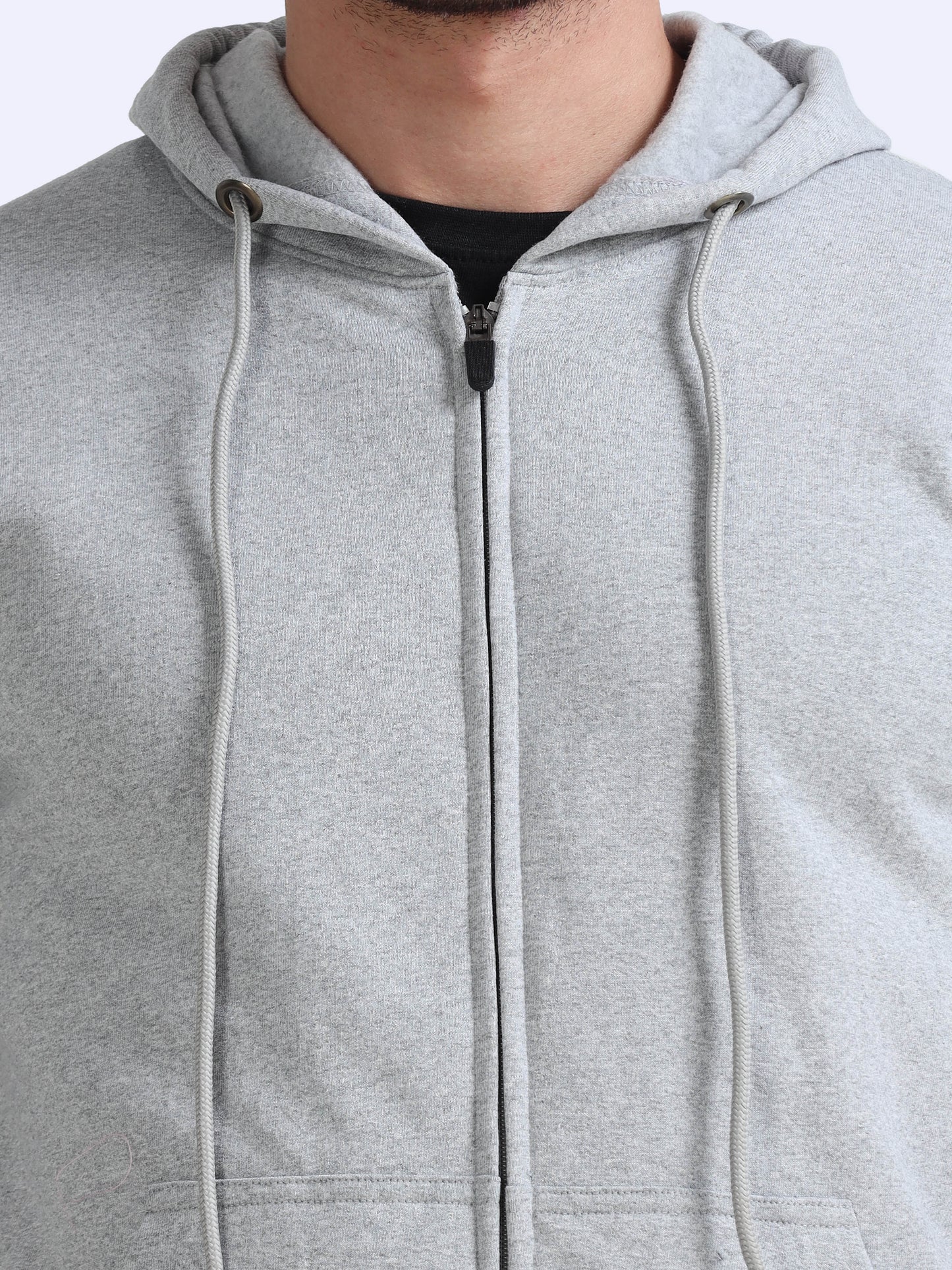 URBANHOOD Premium Hoodies with Zip - Grey Melange