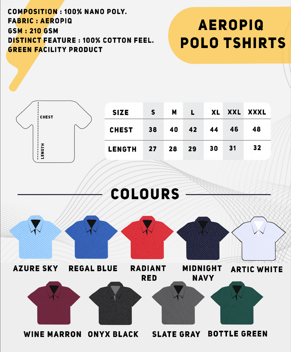 AeroPiq Polo Tshirts - Sky Blue
