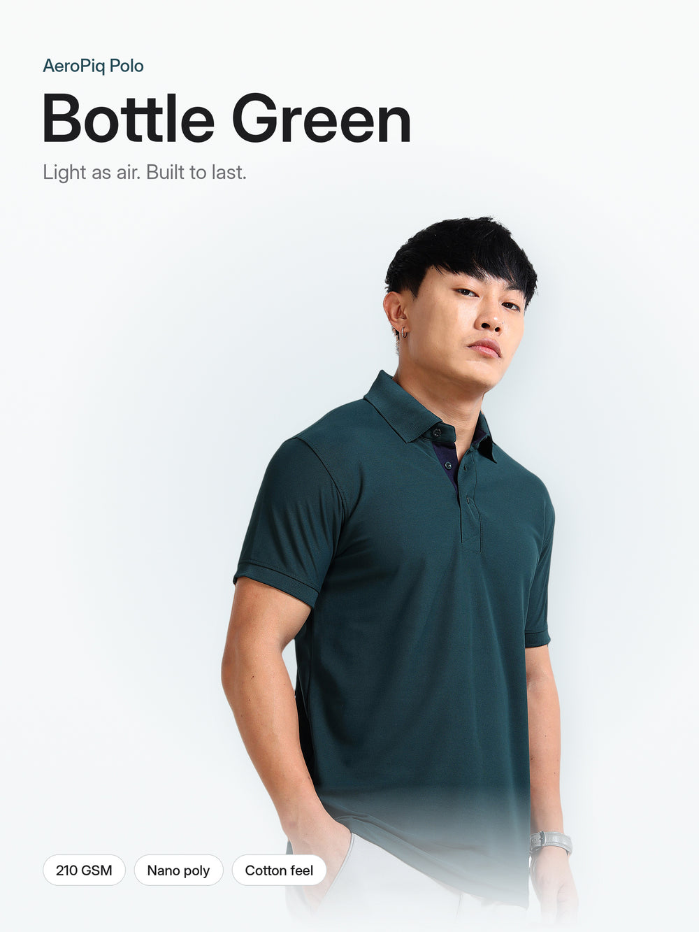 AeroPiq Polo Tshirts - Bottle Green – Hero