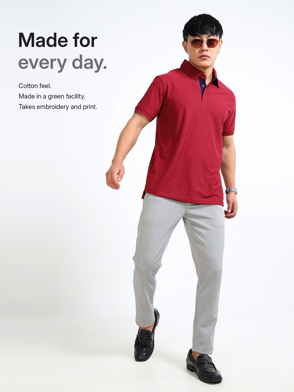AeroPiq Polo Tshirts - Maroon – Everyday