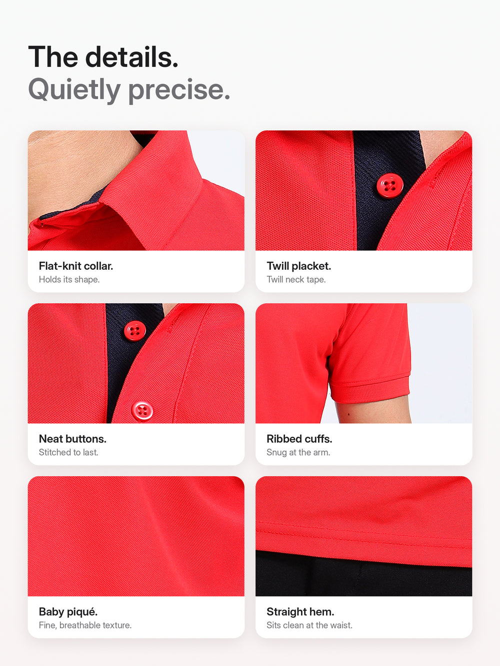 AeroPiq Polo Tshirts - Red – Details