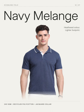 Navy Melange with White Tipping