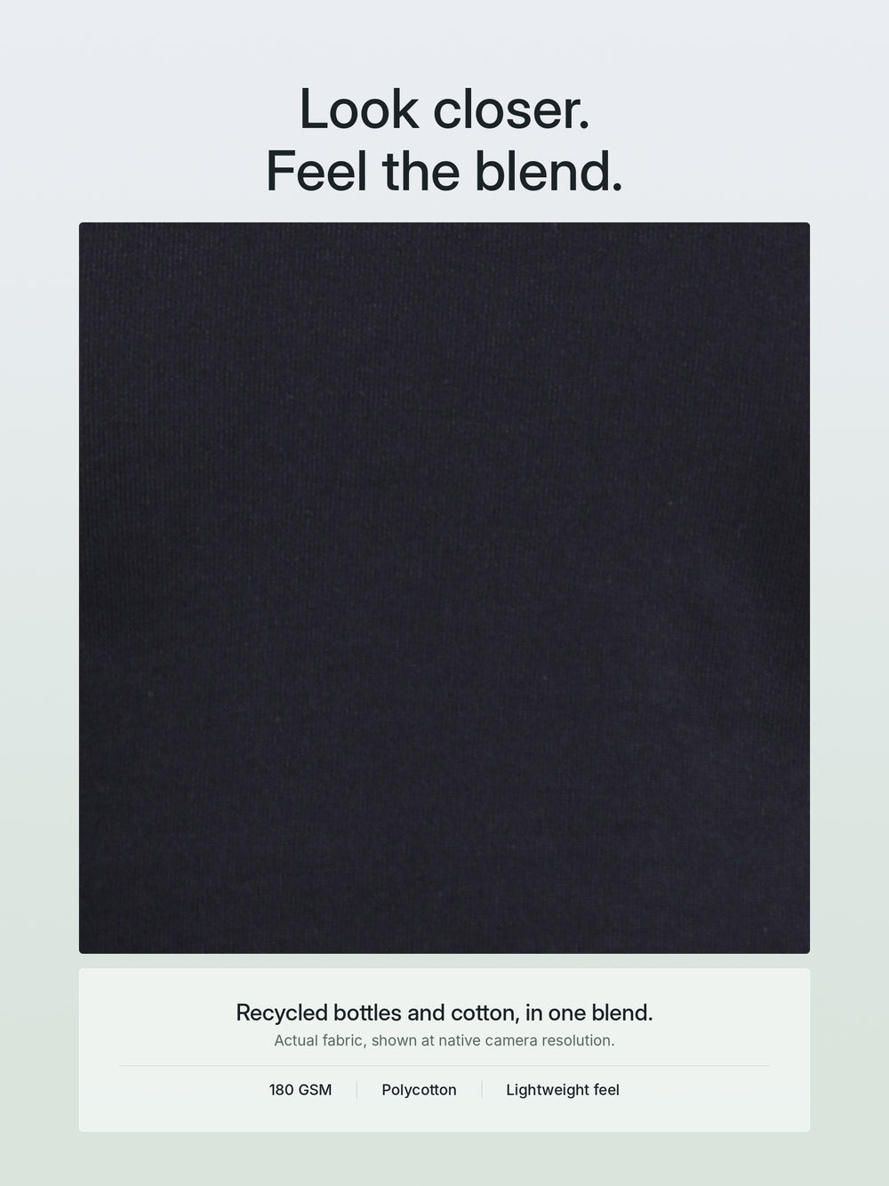 EcoBlend Round Neck Tshirts - Black – Close-up