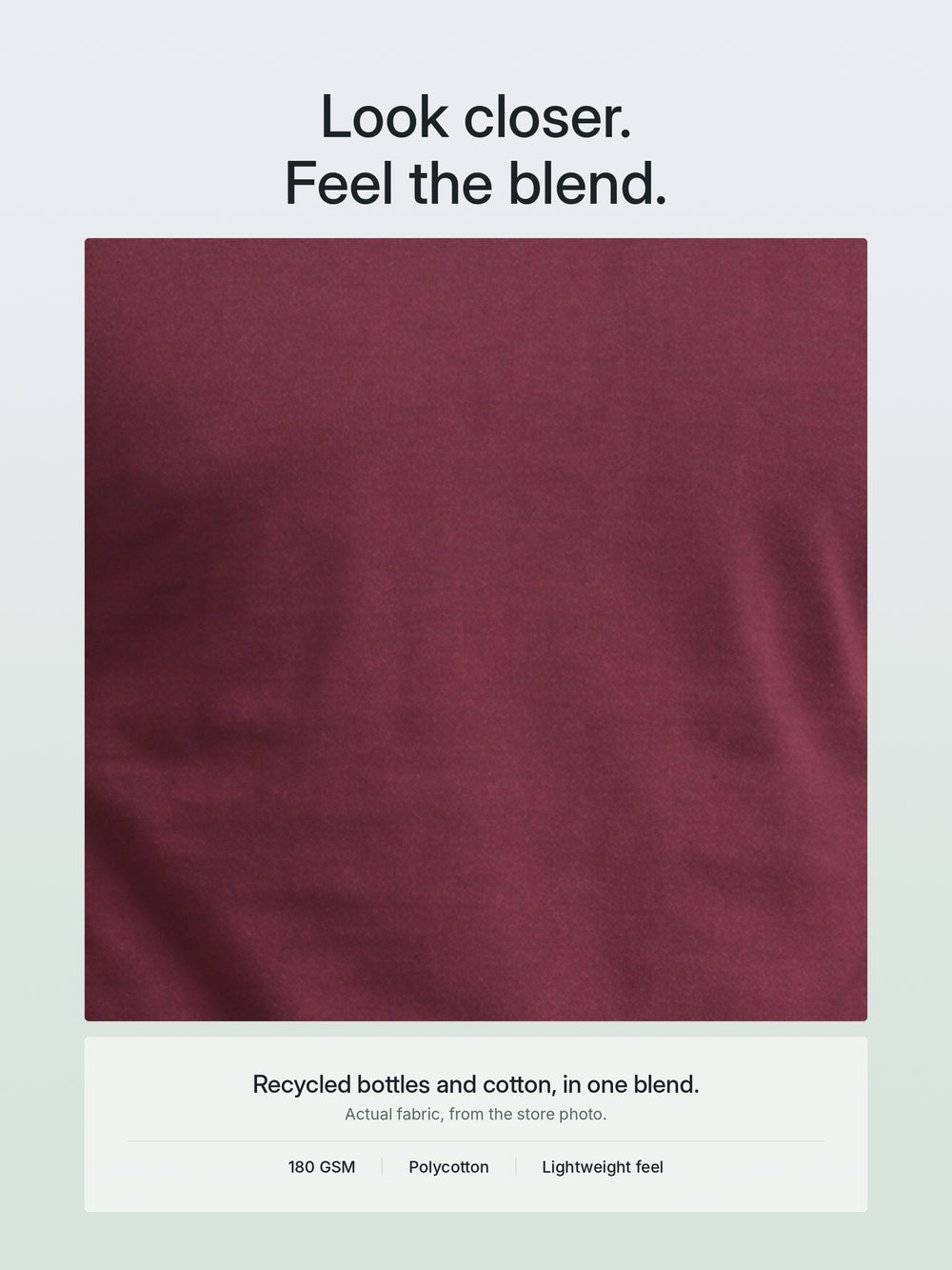 EcoBlend Round Neck Tshirts - Maroon – Close-up