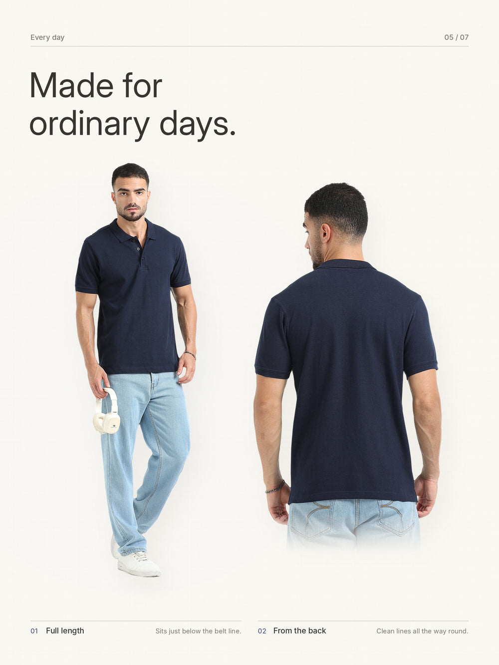 Biowashed Organic Polo Plain - Navy Blue – Lifestyle