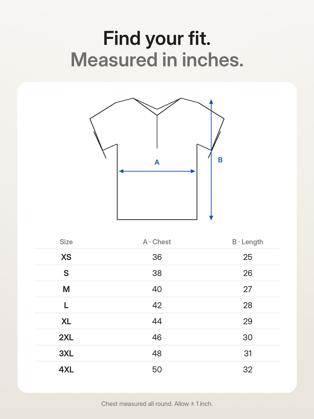 Biowashed Organic Polo - Royal Blue with White Tipping – Size guide