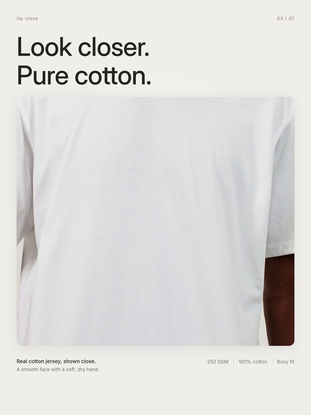Urban Oversized Tshirt White, fabric close-up