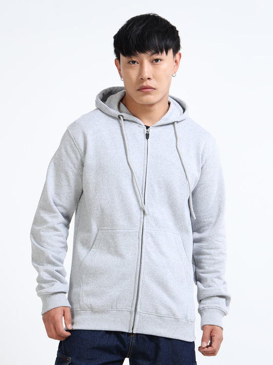 URBANHOOD Premium Hoodies with Zip - Grey Melange