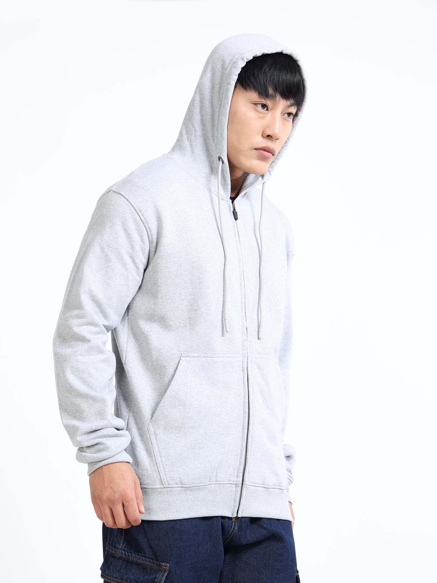 URBANHOOD Premium Hoodies with Zip - Grey Melange