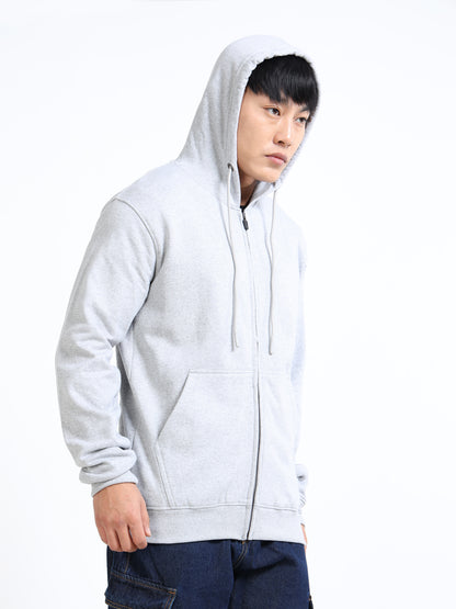 URBANHOOD Premium Hoodies with Zip - Grey Melange