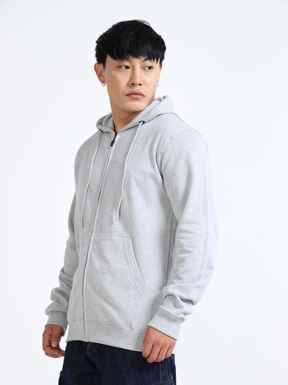 URBANHOOD Premium Hoodies with Zip - Grey Melange