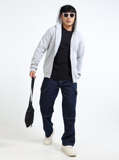 URBANHOOD Premium Hoodies with Zip - Grey Melange