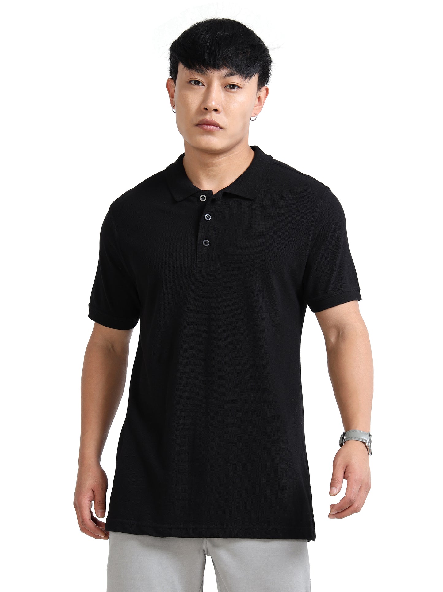 EcoBlend Polo Tshirts - Plain Black
