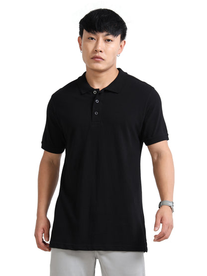 EcoBlend Polo Tshirts - Plain Black