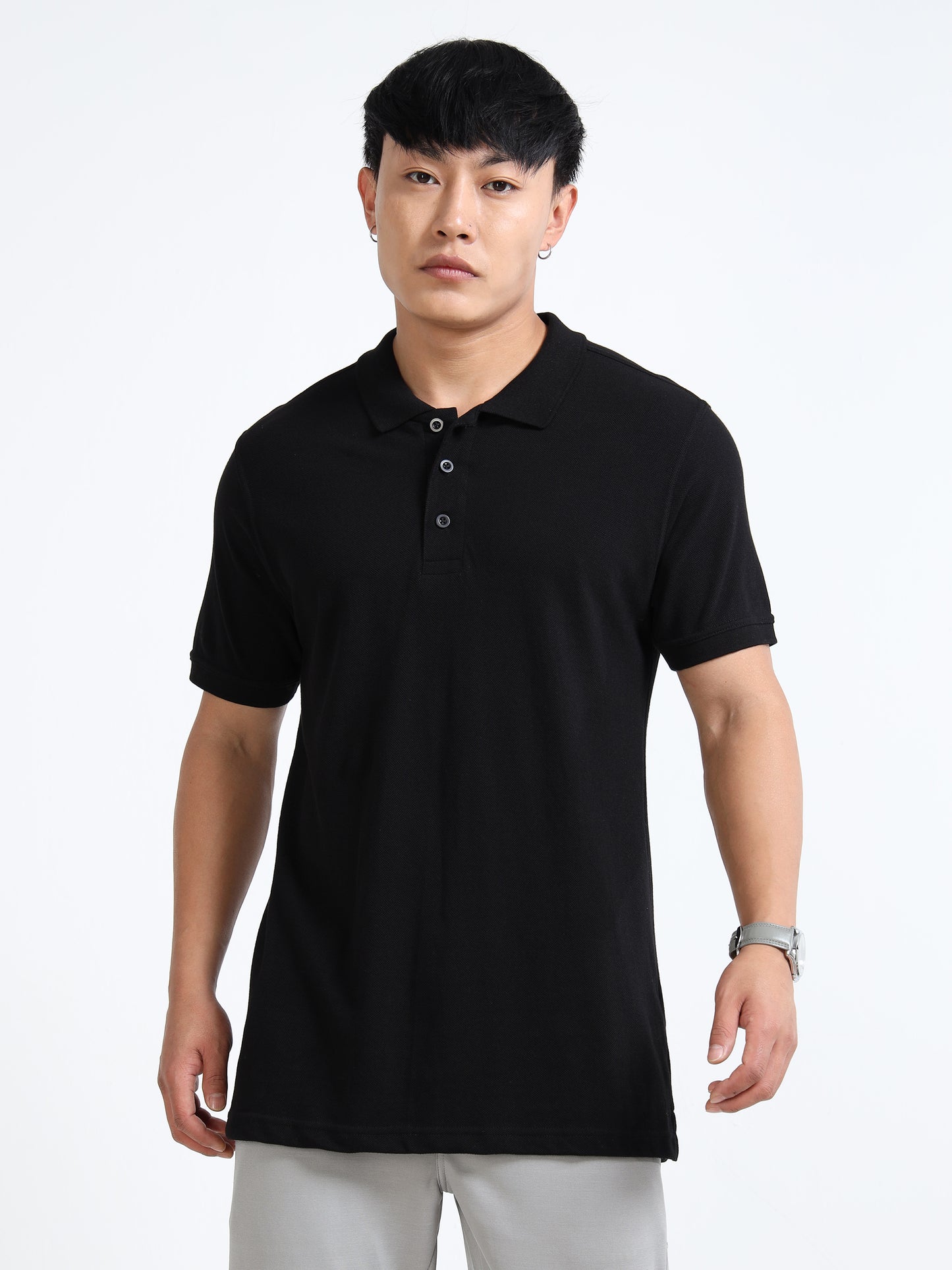 EcoBlend Polo Tshirts - Plain Black