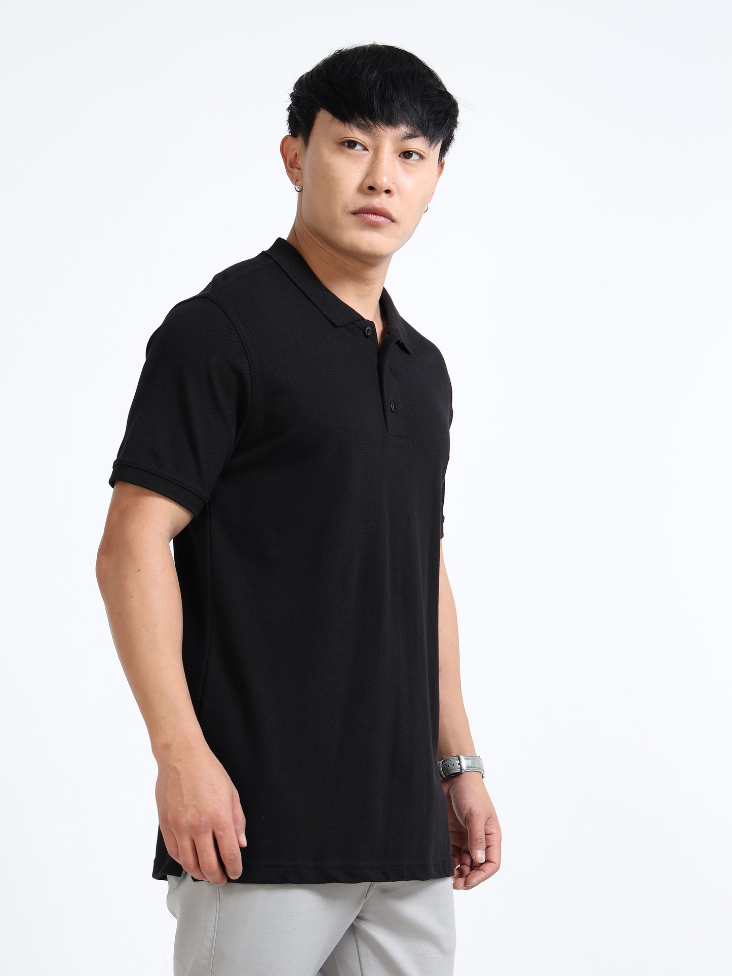 EcoBlend Polo Tshirts - Plain Black
