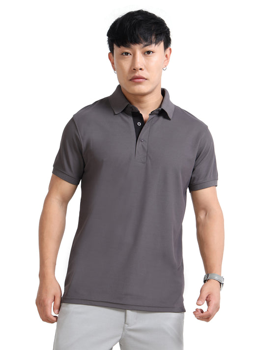 AeroPiq Polo Tshirts - Slate Grey / Charcoal