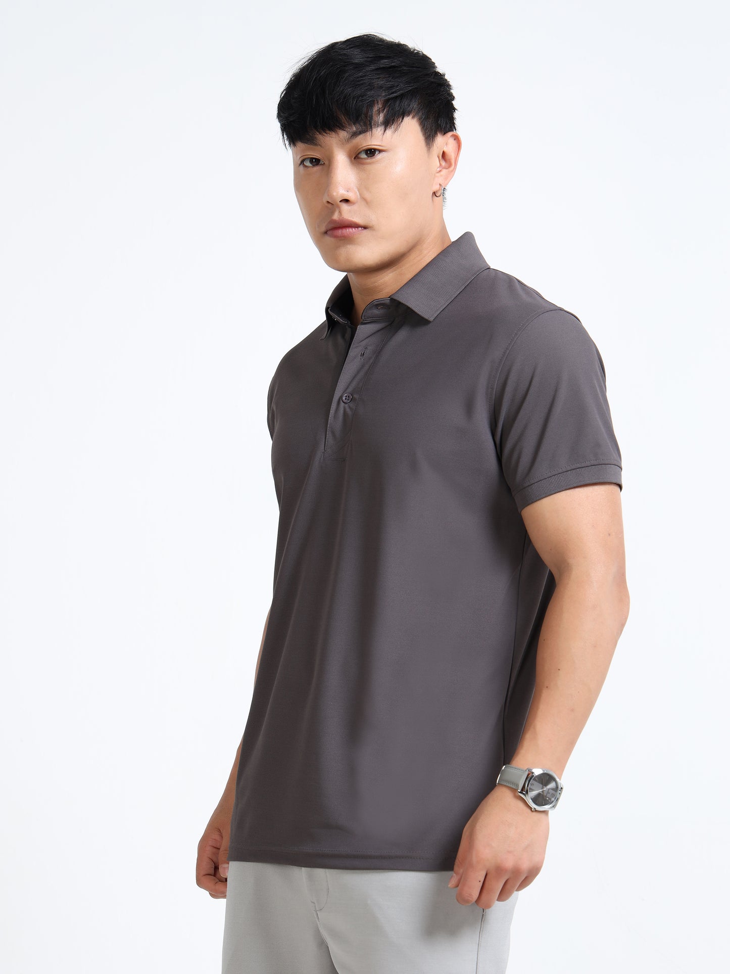 AeroPiq Polo Tshirts - Slate Grey / Charcoal