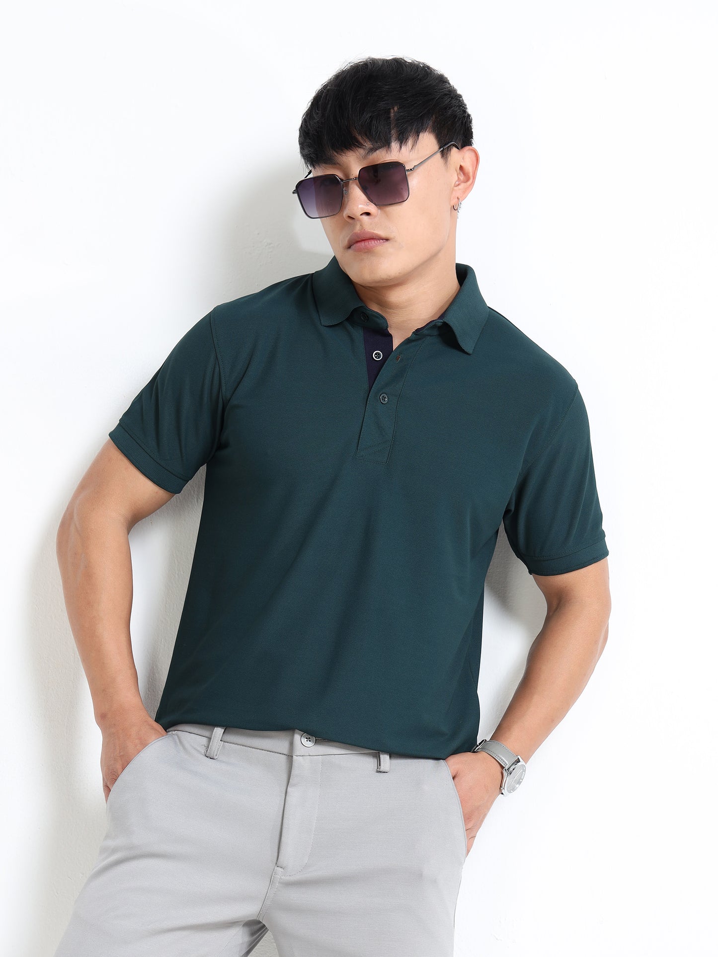 AeroPiq Polo Tshirts - Bottle Green