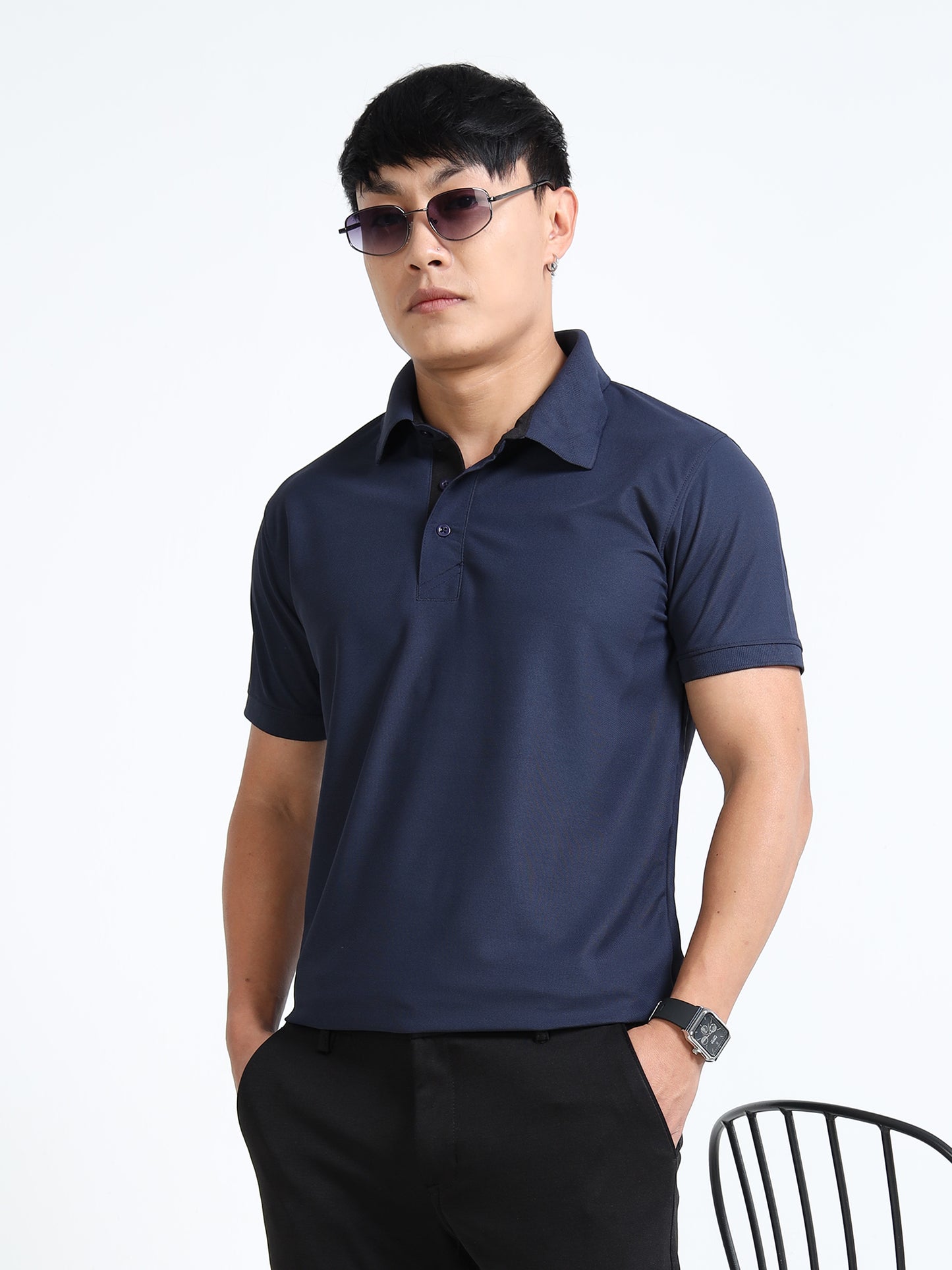 AeroPiq Polo Tshirts - Navy Blue
