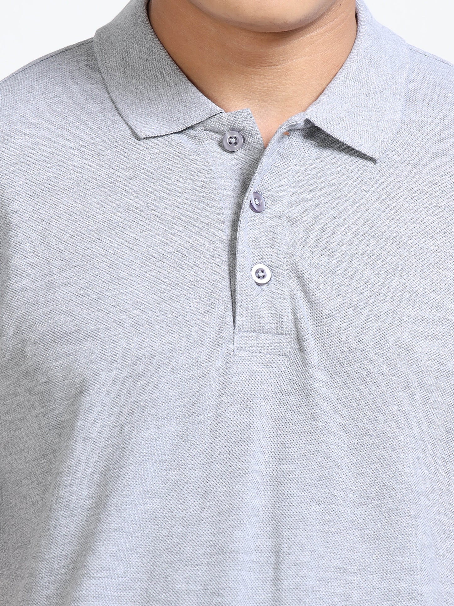 Biowashed Organic Polo Plain - Grey Melange