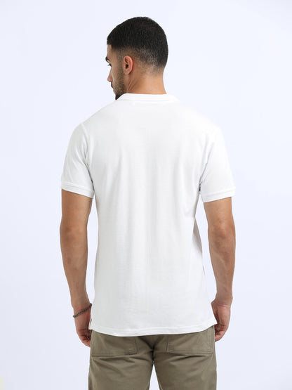 Biowashed Organic Polo Plain - White