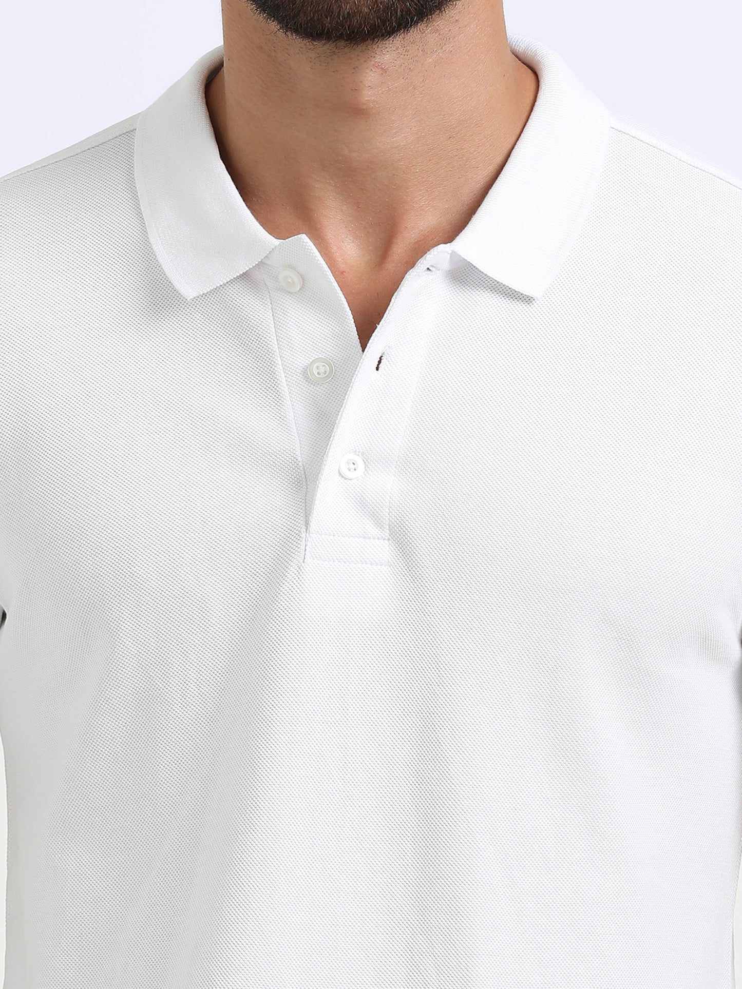 Biowashed Organic Polo Plain - White