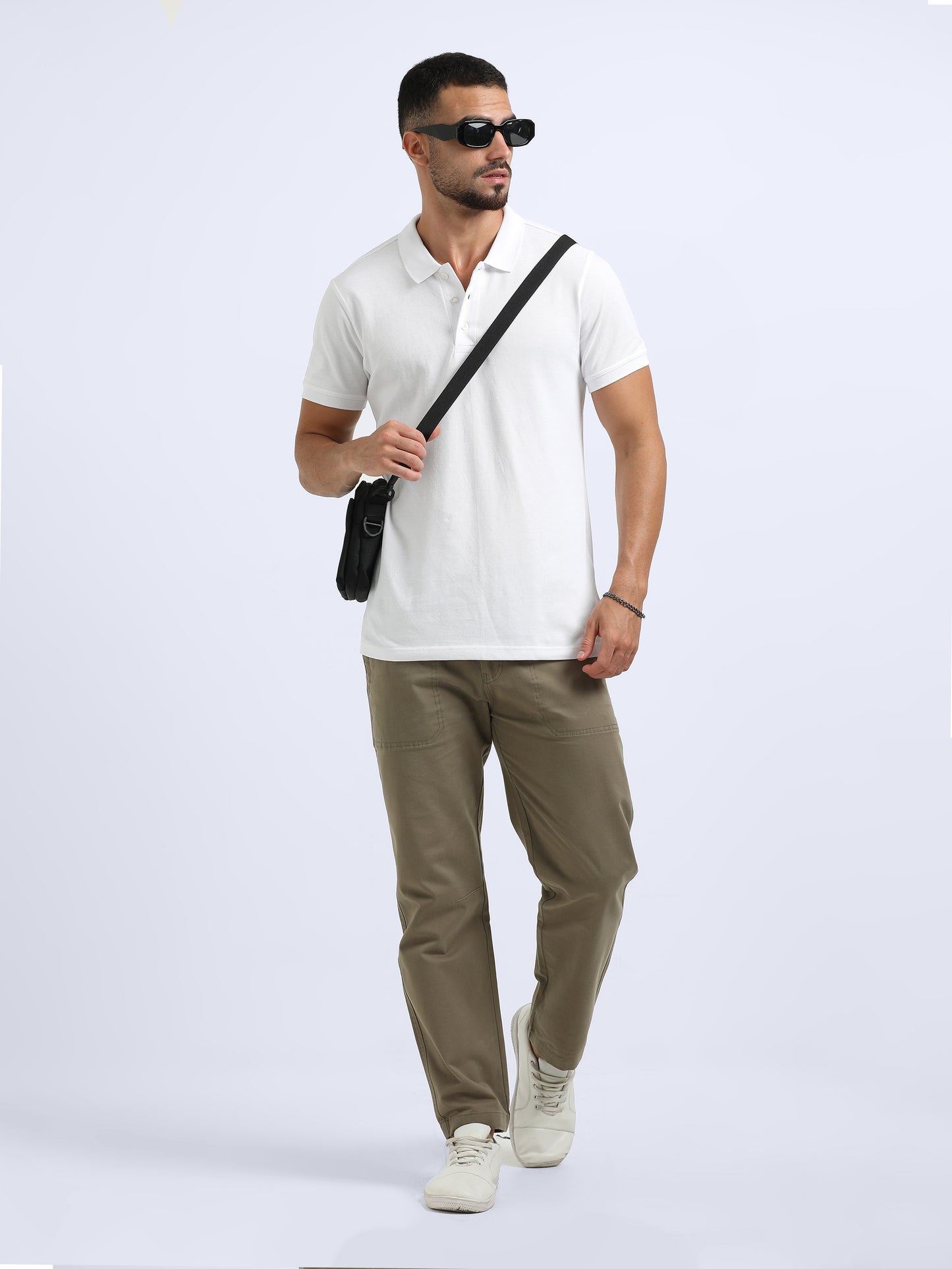 Biowashed Organic Polo Plain - White