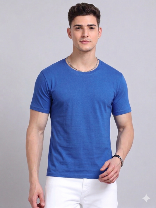 EcoBlend Round Neck Tshirts - Royal Blue