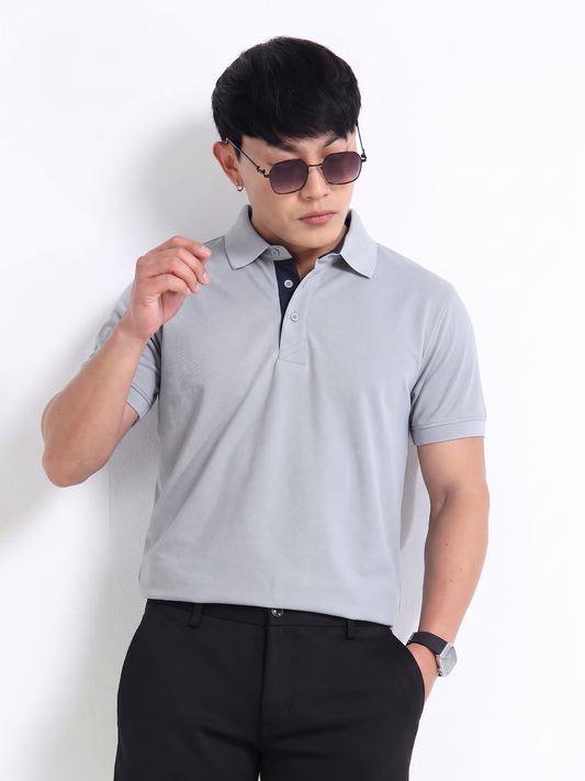 AeroPiq Polo Tshirts - Silver Grey