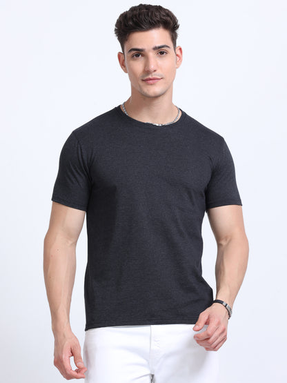 EcoBlend Round Neck Tshirts - Charcoal