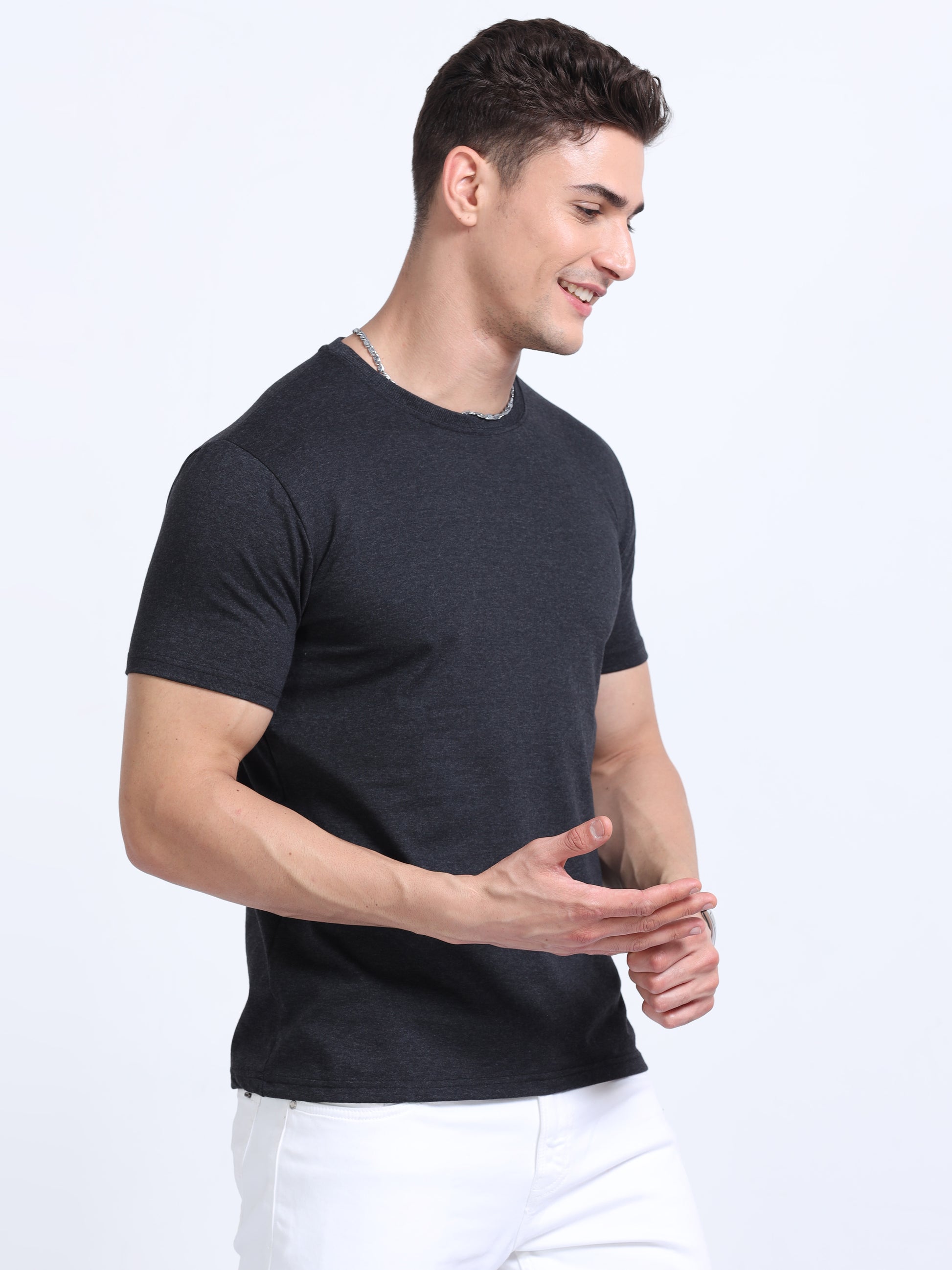 EcoBlend Round Neck Tshirts - Charcoal