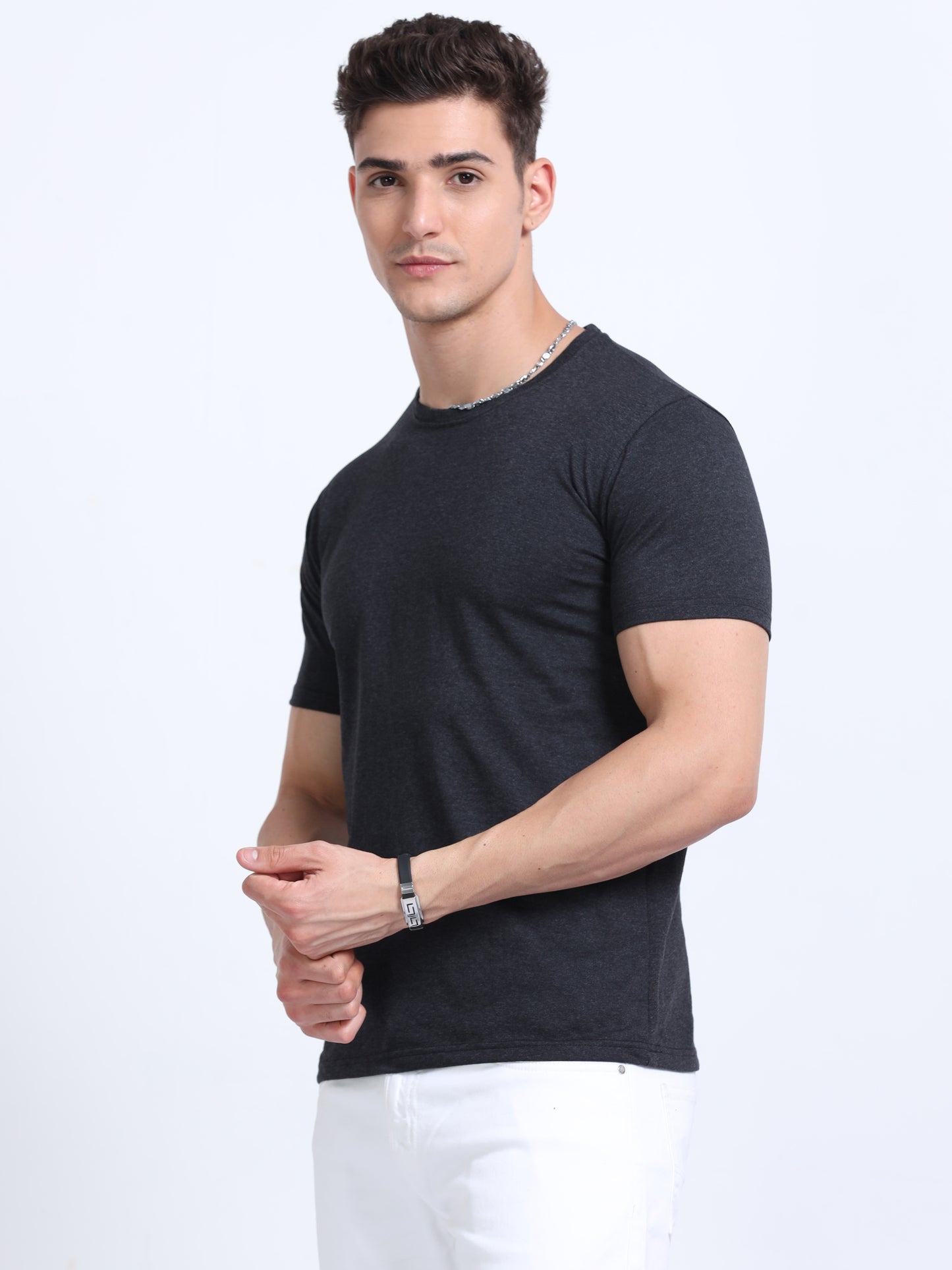 EcoBlend Round Neck Tshirts - Charcoal