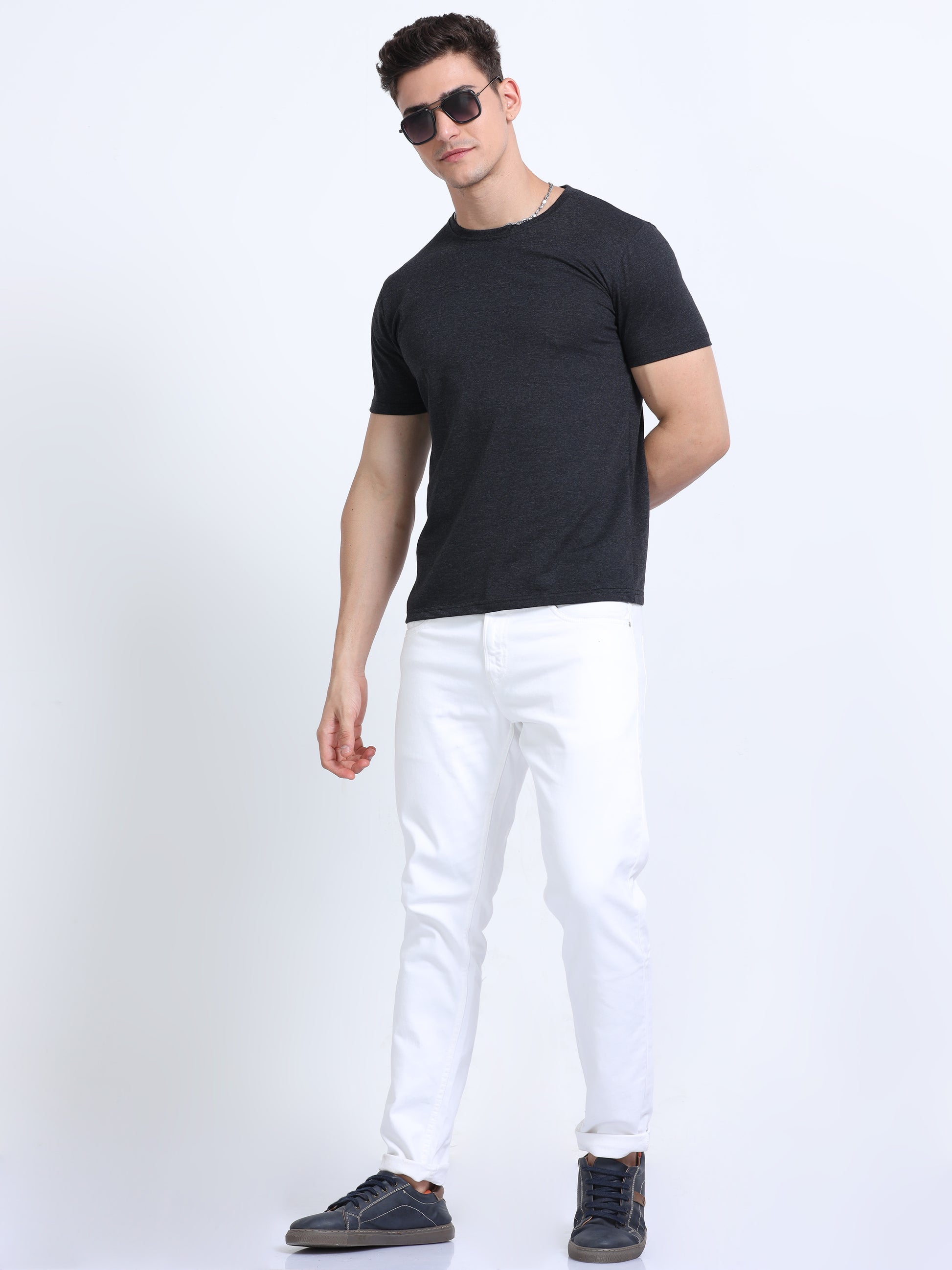 EcoBlend Round Neck Tshirts - Charcoal