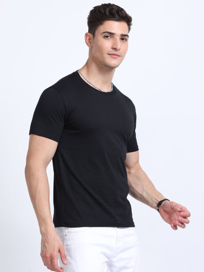 EcoBlend Round Neck Tshirts - Black