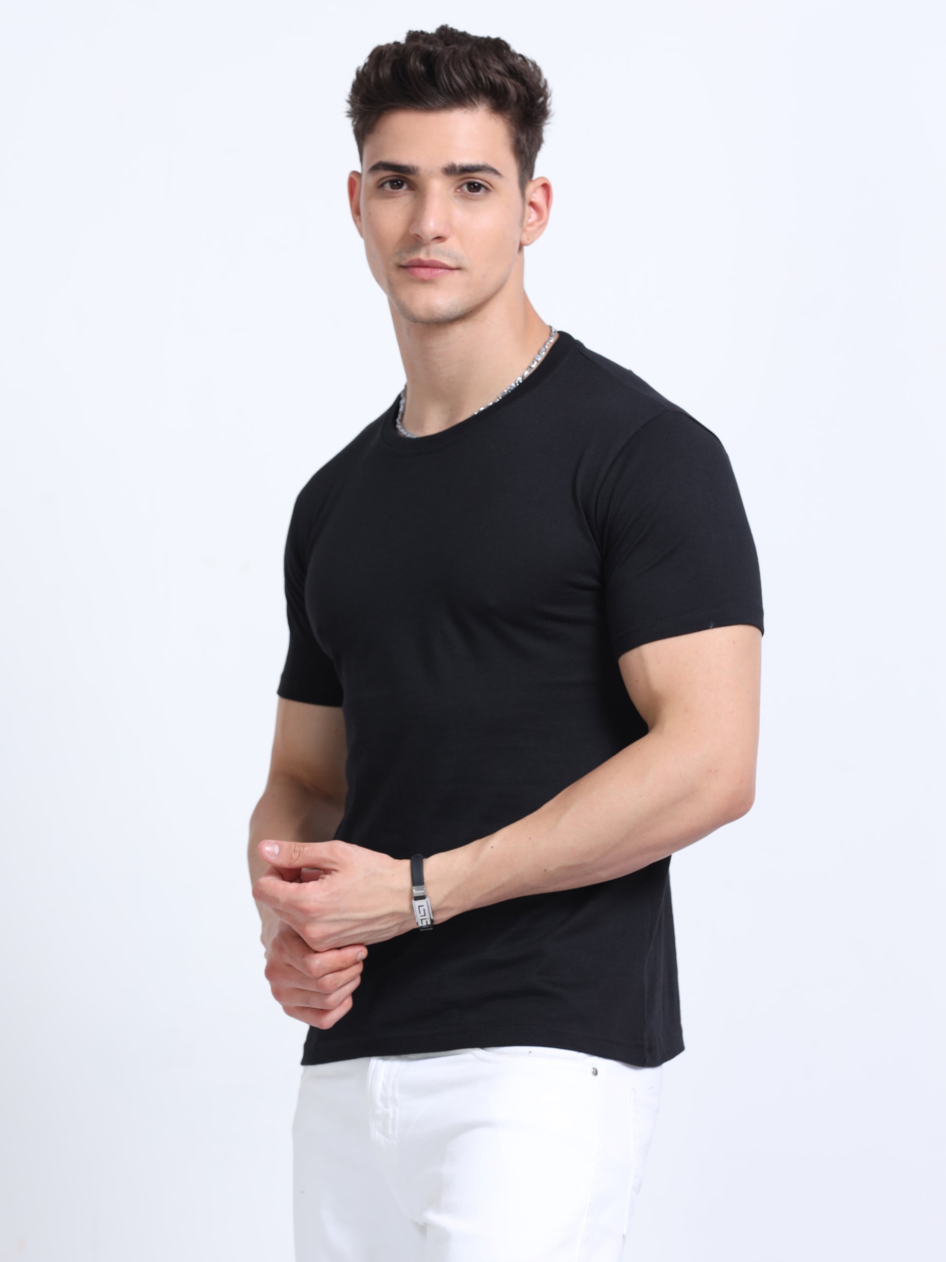 EcoBlend Round Neck Tshirts - Black