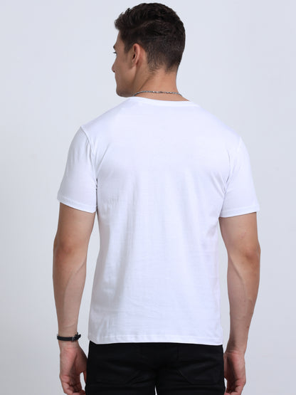 Biowashed Round Neck 100% Cotton Tshirt - White