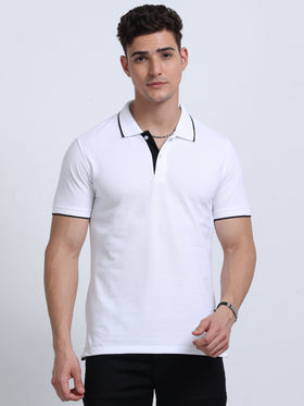 White with Black Tipping