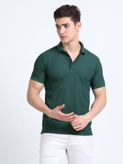 AeroPiq Polo Tshirts - Bottle Green