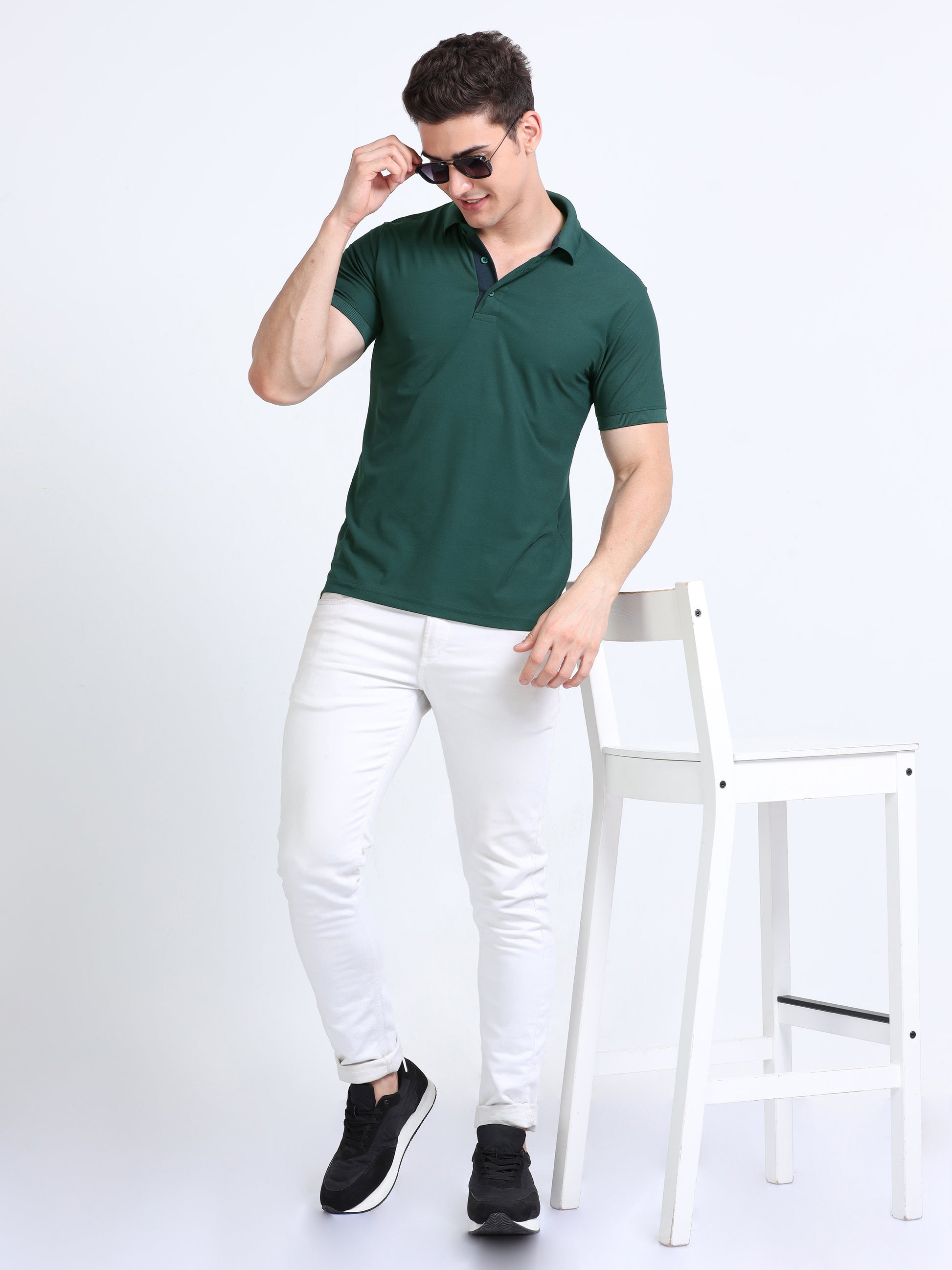 AeroPiq Polo Tshirts - Bottle Green