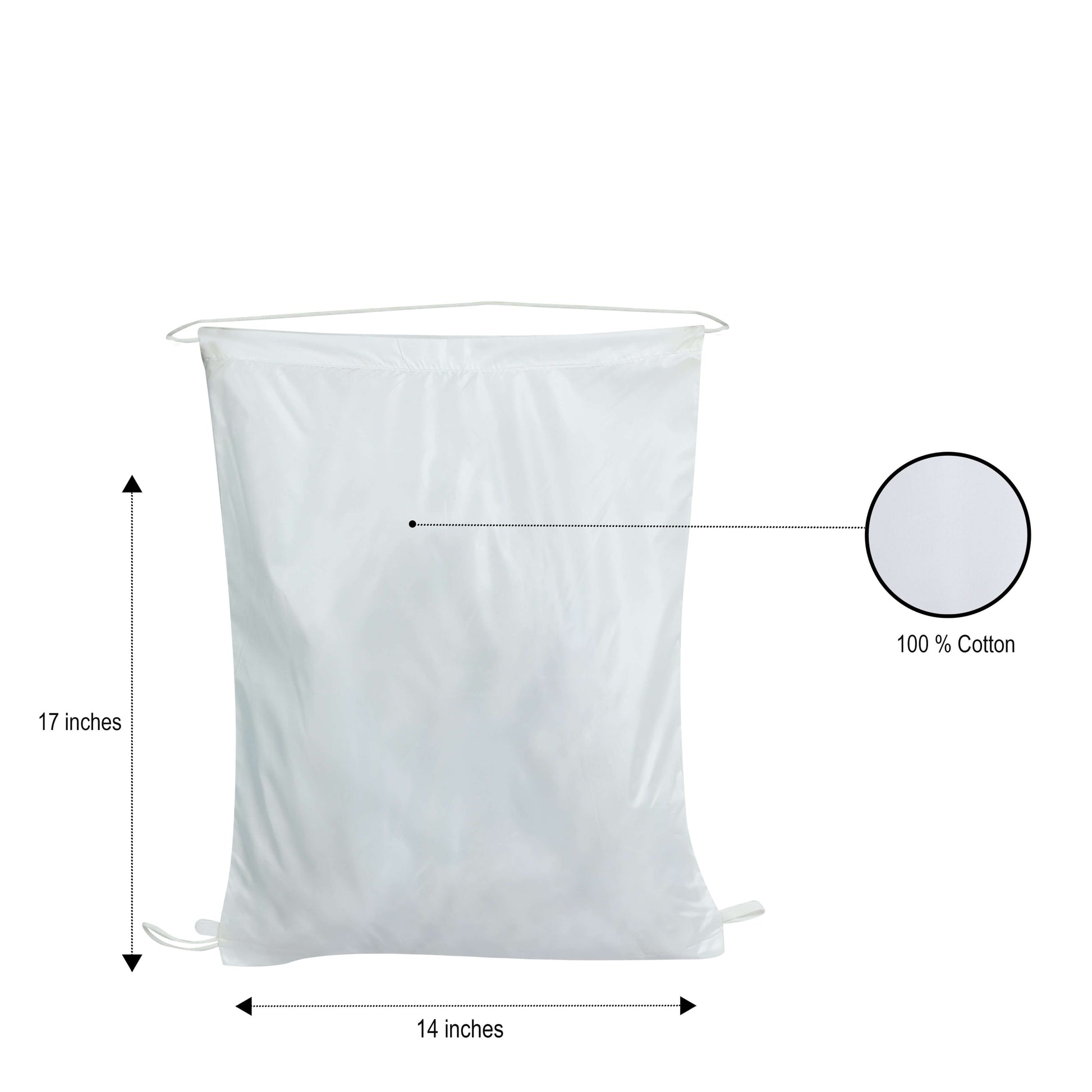 SUB Pocket Drawstring Bag - White - 17" x 14" - 60 GSM