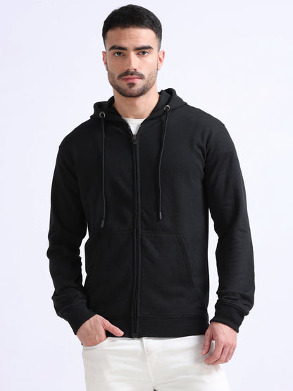 URBANHOOD Premium Hoodies with Zip - Black