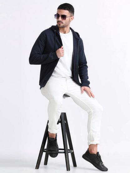 URBANHOOD Premium Hoodies with Zip - Navy Blue